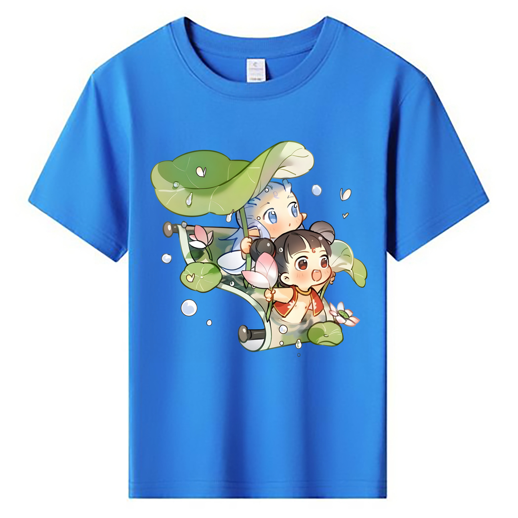 （画像用） Ne Zha 2 ナタ 魔童の大暴れ 綿100％キッズTシャツ（フロントプリント）
